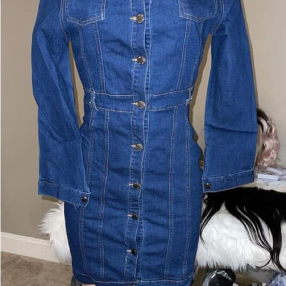 Denim Button-Down Dress